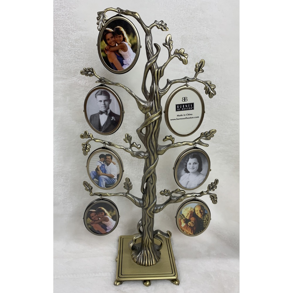 11" Burnes of Boston Brass Family‎ Tree Photo Frame Holds 14 Photos "Excellent "